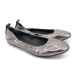 *Like New* Mercedes Castillo Silver Almond Toe Ballet Flats (Size 8.5)